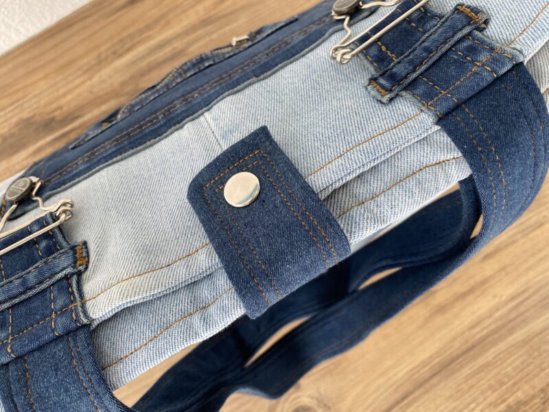 Recycled Denim Tote Bag – Eco-Friendly Handmade Purse - Image 6