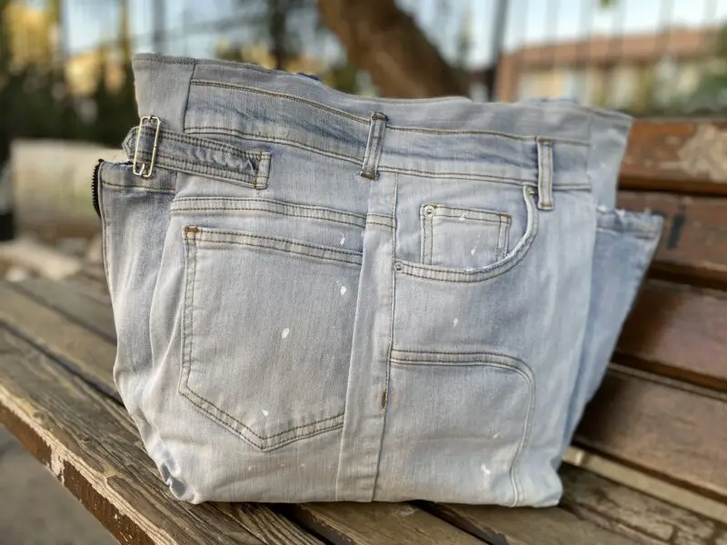 Recycled Denim Shoulder Bag – Handmade Boho Crossbody Purse - Image 8